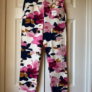 Old Navy NWT Women’s High Rise Pixie Pants Pink Floral Size 0